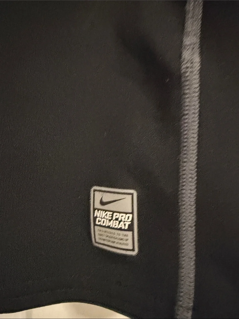 Nike Black Long-Sleeve Dri-FIT Compression Shirt with Gray Piping
